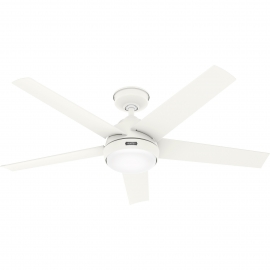 Marina White Outdoor (IP44) Ceiling Fan with remote control and LED by Hunter