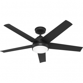 Marina Black Outdoor (IP44) Ceiling Fan with remote control and LED by Hunter
