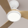 Dana 132 White Natural Outdoor Ceiling fan with DC motor and LED light by Sulion