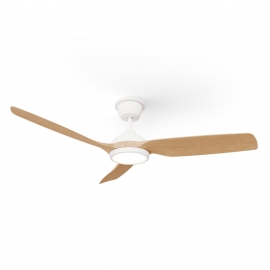 Dana 132 White Natural Outdoor Ceiling fan with DC motor and LED light by Sulion