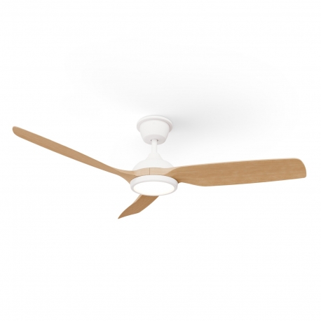 Dana 132 White Natural Outdoor Ceiling fan with DC motor and LED light by Sulion