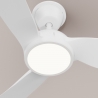 Dana 132 White Natural Outdoor Ceiling fan with DC motor and LED light by Sulion