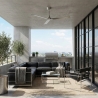 Nox 90 Chrome Outdoor Ceiling fan with DC motor by Sulion