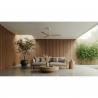 Ivy Neo 132 ΅Black Natural Wood Outdoor Ceiling fan with DC motor and LED light by Sulion