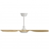 Balcony Neo 107 White Natural Wood Outdoor Ceiling fan with DC motor and LED light by Sulion