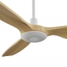 Balcony Neo 107 White Natural Wood Outdoor Ceiling fan with DC motor and LED light by Sulion