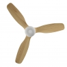 Balcony Neo 107 White Natural Wood Outdoor Ceiling fan with DC motor and LED light by Sulion
