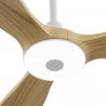 Balcony Neo 107 White Natural Wood Outdoor Ceiling fan with DC motor and LED light by Sulion