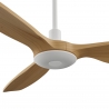 Balcony Neo 107 White Natural Wood Outdoor Ceiling fan with DC motor and LED light by Sulion