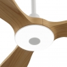 Balcony Neo 107 White Natural Wood Outdoor Ceiling fan with DC motor and LED light by Sulion
