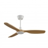 Balcony Neo 107 White Natural Wood Outdoor Ceiling fan with DC motor and LED light by Sulion