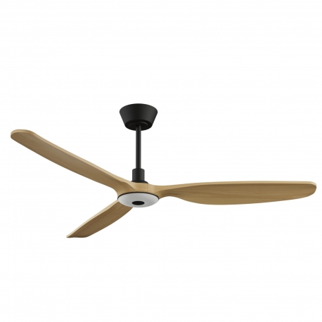 Balcony Neo 142 Black Natural Wood Outdoor Ceiling fan with DC motor and LED lightby Sulion