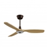 Balcony Neo 107 White Natural Wood Outdoor Ceiling fan with DC motor and LED light by Sulion
