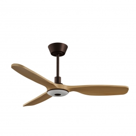 Balcony Neo 107 Brown Natural Wood Outdoor Ceiling fan with DC motor and LED light by Sulion