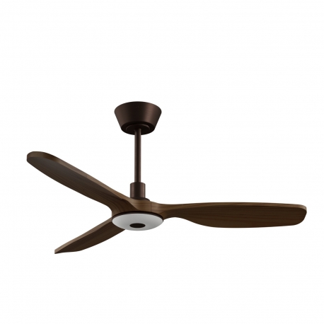Balcony Neo 107 Brown Medium Wood Outdoor Ceiling fan with DC motor and LED light by Sulion