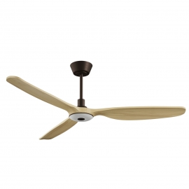 Balcony Neo 142 Black Natural Wood Outdoor Ceiling fan with DC motor and LED lightby Sulion