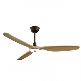Balcony Neo 142 Brown Natural Wood Outdoor Ceiling fan with DC motor and LED lightby Sulion