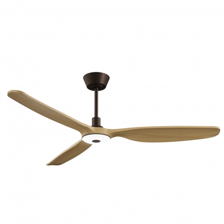 Balcony Neo 142 Brown Natural Wood Outdoor Ceiling fan with DC motor and LED lightby Sulion