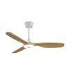 Balcony Neo 107 White Natural Wood Outdoor Ceiling fan with DC motor and LED light by Sulion