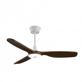 Balcony Neo 107 White Medium Wood Outdoor Ceiling fan with DC motor and LED light by Sulion