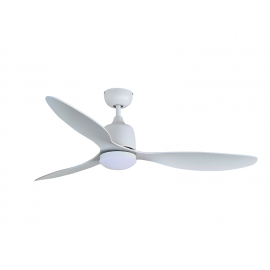 Rafale White DC ceiling fan with DC motor and LED light by Beacon