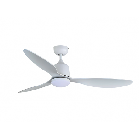 Rafale White DC ceiling fan with DC motor and LED light by Beacon