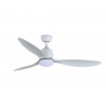 Rafale White DC ceiling fan with DC motor and LED light by Beacon