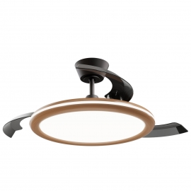 Bombay Estilo 107 Black Wood with DC motor, LED light and retractable blades by Sulion