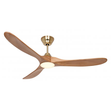 Eco Genuino L 152 Brass Natural wood with DC motor and LED light by Casafan
