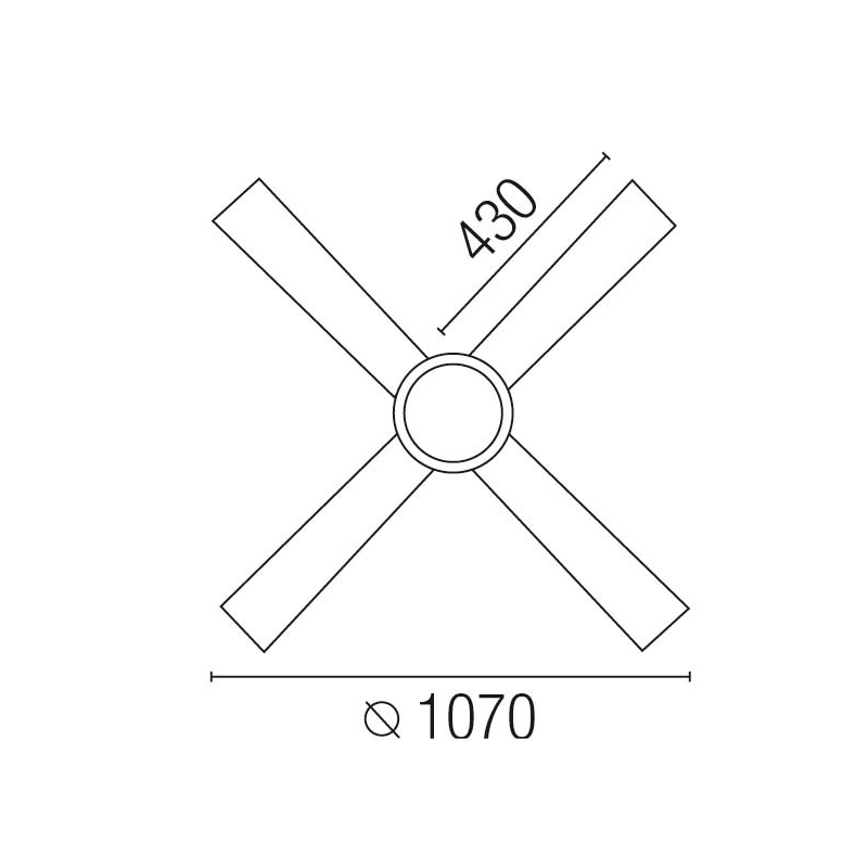 Ceiling fan Honolulu with light, remote control & transparent blades by