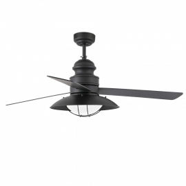 WINCH Dark Brown ceiling fan with light & remote control by Faro