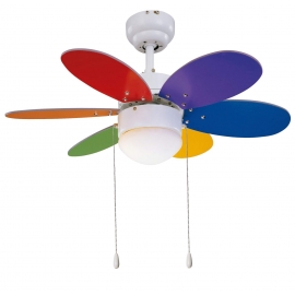 Rainbow Multi Colours ceiling fan with LED light by Sulion