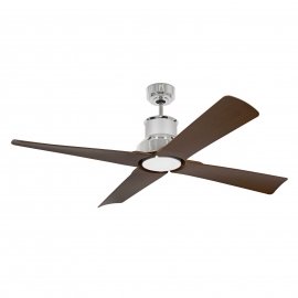 Outdoor DC Motor ceiling fan Winche Chrome with LED light by FARO