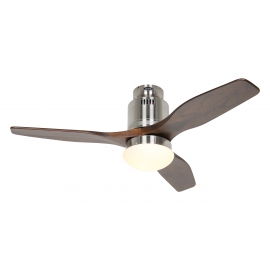 Aerodynamix 112 Brushed Chrome - Walnut with DC motor and light by Casafan