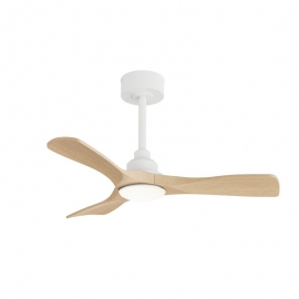 Carla S 91 White Natural Outdoor Ceiling fan with DC motor and LED light by Sulion