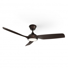 Dana Brown Oxide Outdoor ceiling fan with DC motor and LED light by Sulion