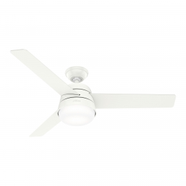 Finley White 132 with light and remote control by Hunter