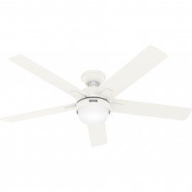 Zeal White with light and remote control by Hunter
