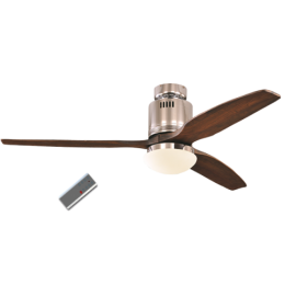 Aerodynamix Nickel  Walnut ceiling fan with light & remote control by Casafan