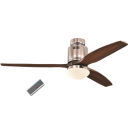 Aerodynamix Nickel Walnut ceiling fan with light & remote control by Casafan