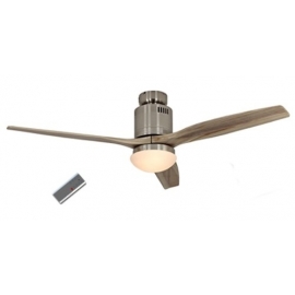 Aerodynamix Polished Chrome/Wood DC ceiling fan with light & remote control by Casafan