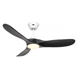 ECO GENUINO L 122 MW MS Matt White Black with DC motor and LED Light by Casafan