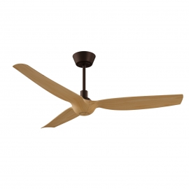 Ivy Neo 132 ΅Brown Natural Wood Outdoor Ceiling fan with DC motor and LED light by Sulion